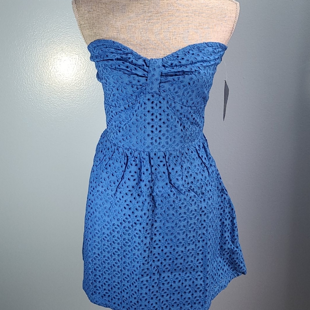 Freckles Cotton Eyelet Strapless Minidress NWT